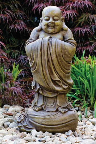 Laughing Hotei Buddha Sculpture Hoi Toi Garden Cement Statuary